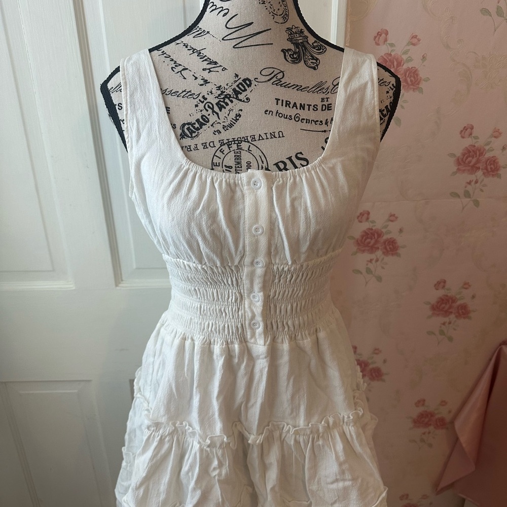Lulu's White Ruffled Mini Dress - Picture 2 of 4